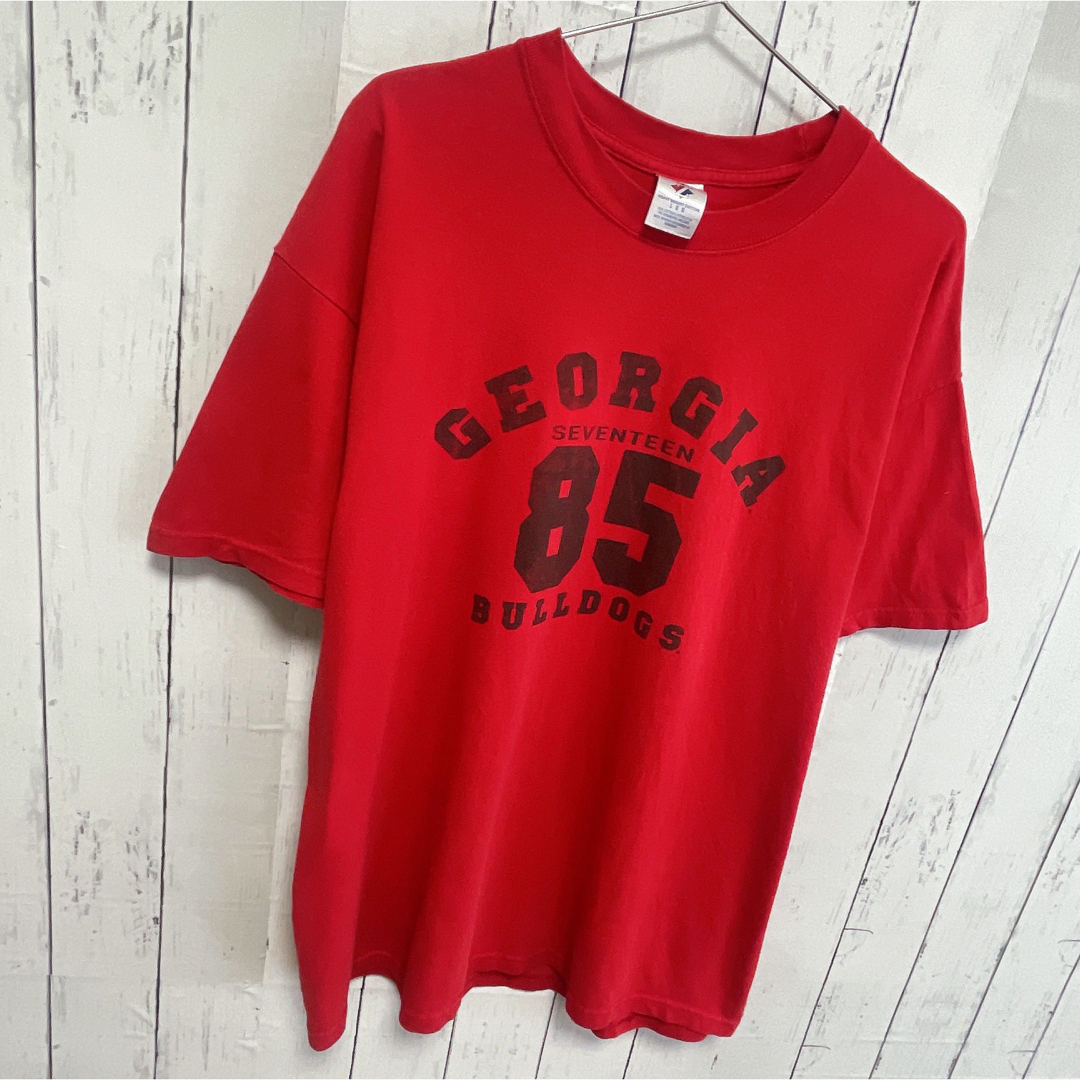 JERZEES(ジャージーズ)のJERZEES　00s　Tシャツ　L　レッド　プリント　フットボール　USA古着 メンズのトップス(Tシャツ/カットソー(半袖/袖なし))の商品写真