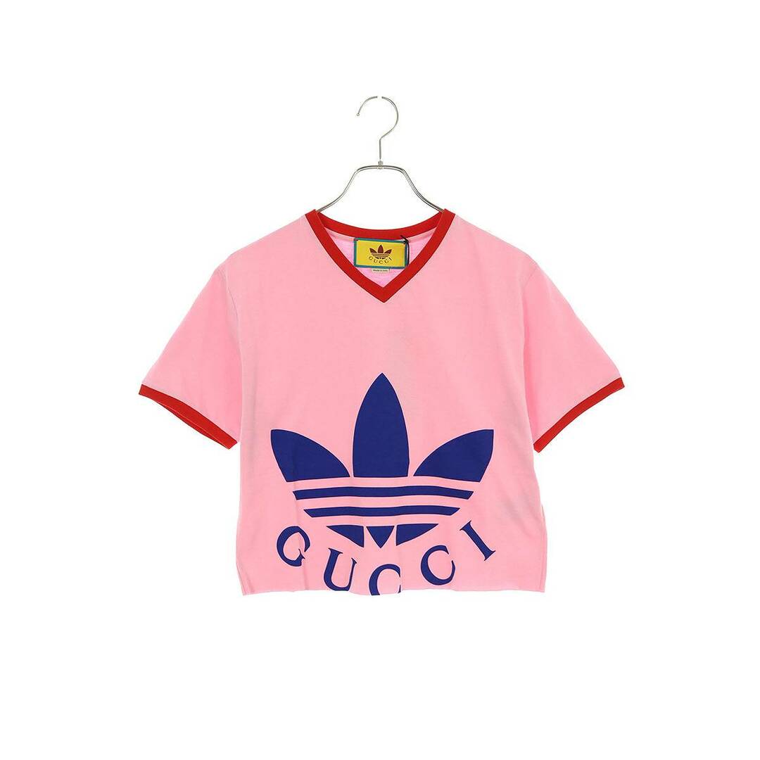 Gucci(グッチ)のグッチ フロントロゴショートリンガーTシャツ レディース L レディースのトップス(Tシャツ(半袖/袖なし))の商品写真