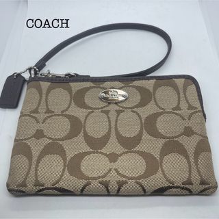 コーチ(COACH)のCOACH コーチ ポーチ シグネチャー ベージュ レディース ブランド(ポーチ)