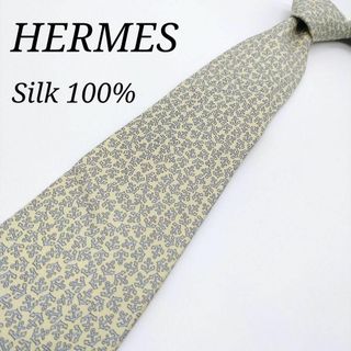 エルメス(Hermes)のエルメス HERMES★ネクタイ★いかり柄 総柄 グリーン 絹/シルク100%(ネクタイ)