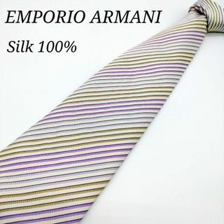 エンポリオアルマーニ(Emporio Armani)のエンポリオアルマーニ★ネクタイ★マルチストライプ 絹 シルク100%光沢 高級感(ネクタイ)