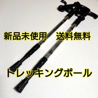 トレッキングポール ステッキ 2本セット ・シルバー・新品未使用・送料無料(登山用品)