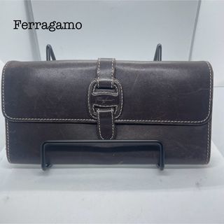 Ferragamo - Ferragamo フェラガモ 財布 長財布 ブラウン メンズ ブランド