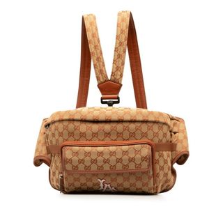 グッチ(Gucci)の美品 グッチ GGキャンバス LAエンジェルス パッチ ボディバッグ リュックサック 536842 キャンバス レディース GUCCI 【1-0143165】(ボディバッグ/ウエストポーチ)