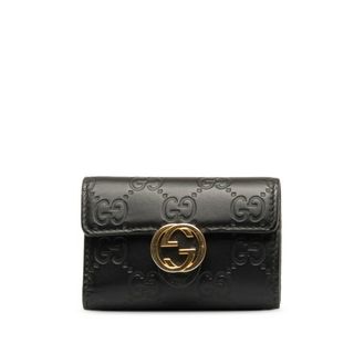 グッチ(Gucci)の美品 グッチ グッチシマ インターロッキングG キーケース 6連 369673 レザー レディース GUCCI 【1-0144342】(キーケース)