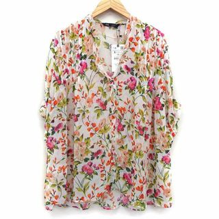 ザラ(ZARA)のザラ ZARA タグ付き チュニック カットソー ブラウス 透け感 花柄 タック(チュニック)