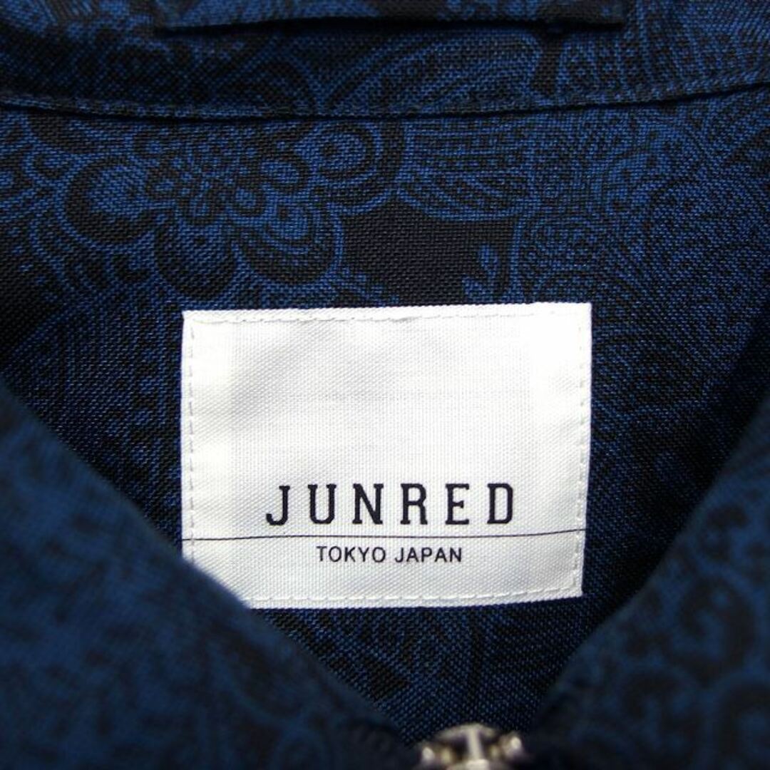 JUNRED(ジュンレッド)のジュンレッド シャツ カジュアル ステンカラー ボタニカル柄 ジップアップ 半袖 メンズのトップス(シャツ)の商品写真