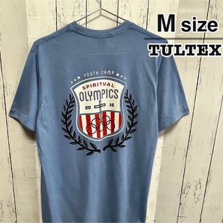 Tultex　メキシコ製　Tシャツ　M　グレーブルー　オリンピック　USA古着(Tシャツ/カットソー(半袖/袖なし))