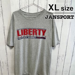 ジャンスポーツ(JANSPORT)のJANSPORT 　Tシャツ　XL　グレー　プリント　カレッジ　ロゴ　USA古着(Tシャツ/カットソー(半袖/袖なし))