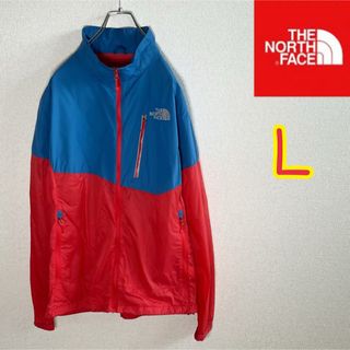 ザノースフェイス(THE NORTH FACE)のノースフェイス　ナイロンジャケット　レッド×ブルー　メンズL(ナイロンジャケット)