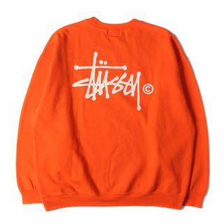 ステューシー(STUSSY)のSTUSSY ステューシー スウェット サイズ:S ストックロゴ クルーネック スウェットシャツ オレンジ トップス トレーナー 長袖【メンズ】【中古】(スウェット)