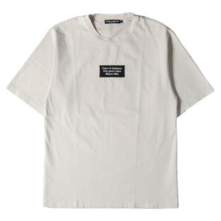 ドルチェアンドガッバーナ(DOLCE&GABBANA)の美品 DOLCE&GABBANA ドルチェ&ガッバーナ Tシャツ サイズ:S 近年モデル ロゴワッペン付き ストレッチ ヘビー クルーネック 半袖Tシャツ ベージュ イタリア製 トップス カットソー【メンズ】【中古】(Tシャツ/カットソー(半袖/袖なし))