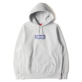 シュプリーム(Supreme)の美品 Supreme シュプリーム パーカー サイズ:L 19AW バンダナ ボックスロゴ スウェットパーカー Bandana Box Logo Hooded Sweatshirt ヘザーグレー トップス フーディー【メンズ】【中古】(パーカー)