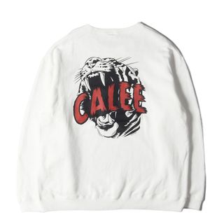 キャリー(CALEE)のCALEE キャリー スウェット サイズ:XL 23SS タイガー グラフィック スウェットシャツ Old tiger crew neck sweat ホワイト 白 トップス トレーナー 長袖【メンズ】【中古】(スウェット)