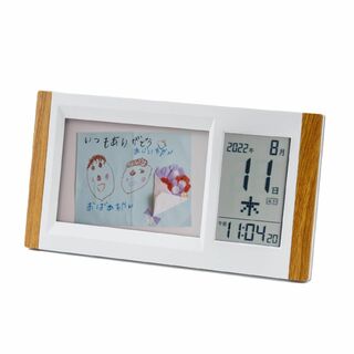 ADESSO(アデッソ) 置き時計 日めくりカレンダー デジタル シルバー 写真(置時計)