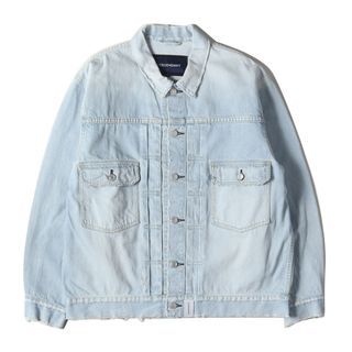 DESCENDANT - DESCENDANT ディセンダント ジャケット サイズ:2 19AW ダメージ加工 2ndタイプ トラッカー デニムジャケット TRUCKER DENIM JACKET インディゴ アウター ブルゾン 上着【メンズ】【中古】