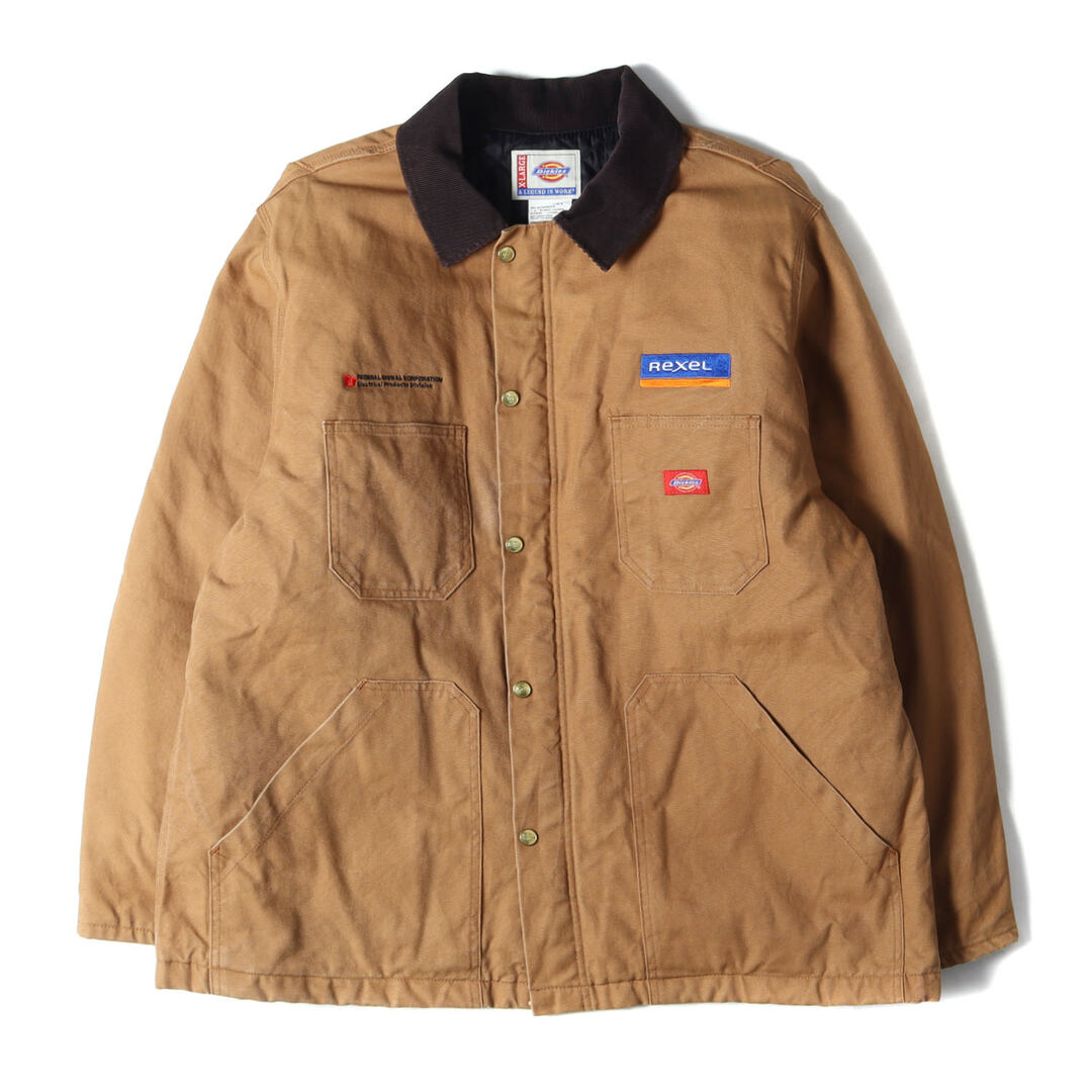 Dickies(ディッキーズ)のDickies ディッキーズ ジャケット サイズ:XL US企画 裏地キルティング ブラウンダック ワークジャケット 企業ロゴ入り ブラウン アウター コート ブルゾン 上着【メンズ】【中古】 メンズのジャケット/アウター(その他)の商品写真