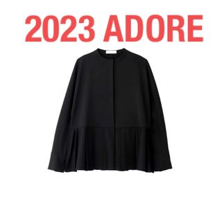 アドーア(ADORE)の2023★アドーア クリアドライペプラムブラウス★黒（手洗い可）(シャツ/ブラウス(長袖/七分))