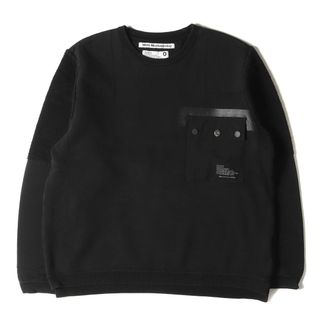 ホワイトマウンテニアリング(WHITE MOUNTAINEERING)のWhite Mountaineering ホワイトマウンテニアリング スウェット サイズ:0 19AW パッチド スウェットシャツ PATCHED SWEATSHIRT WM1973510 トップス トレーナー プルオーバー 裏起毛 ブラック 黒 日本製【メンズ】【中古】(スウェット)