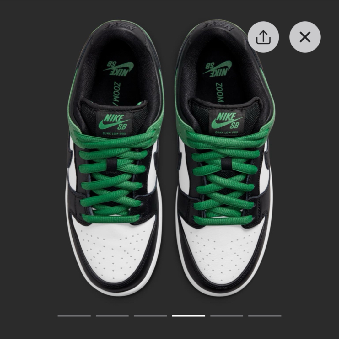 NIKE(ナイキ)のNike SB Dunk Low Black and Classic Green メンズの靴/シューズ(スニーカー)の商品写真