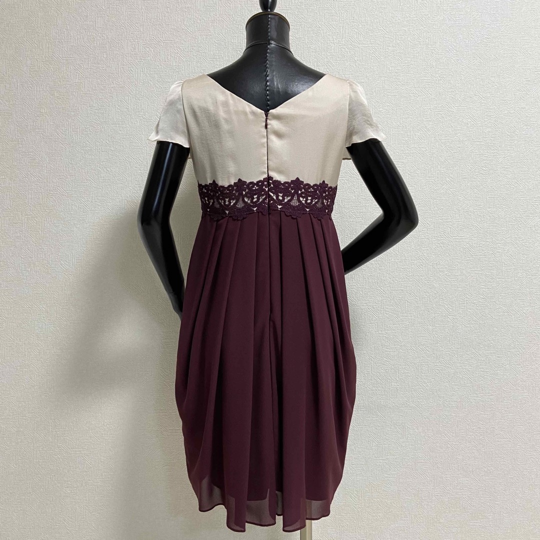 AIMER(エメ)の꧁ AIMER エメ ウエストレース バイカラー ドレスワンピース レディースのフォーマル/ドレス(ミディアムドレス)の商品写真