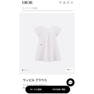 ディオール(Dior)のDIOR☆2024☆ウィピルブラウス☆34(シャツ/ブラウス(半袖/袖なし))