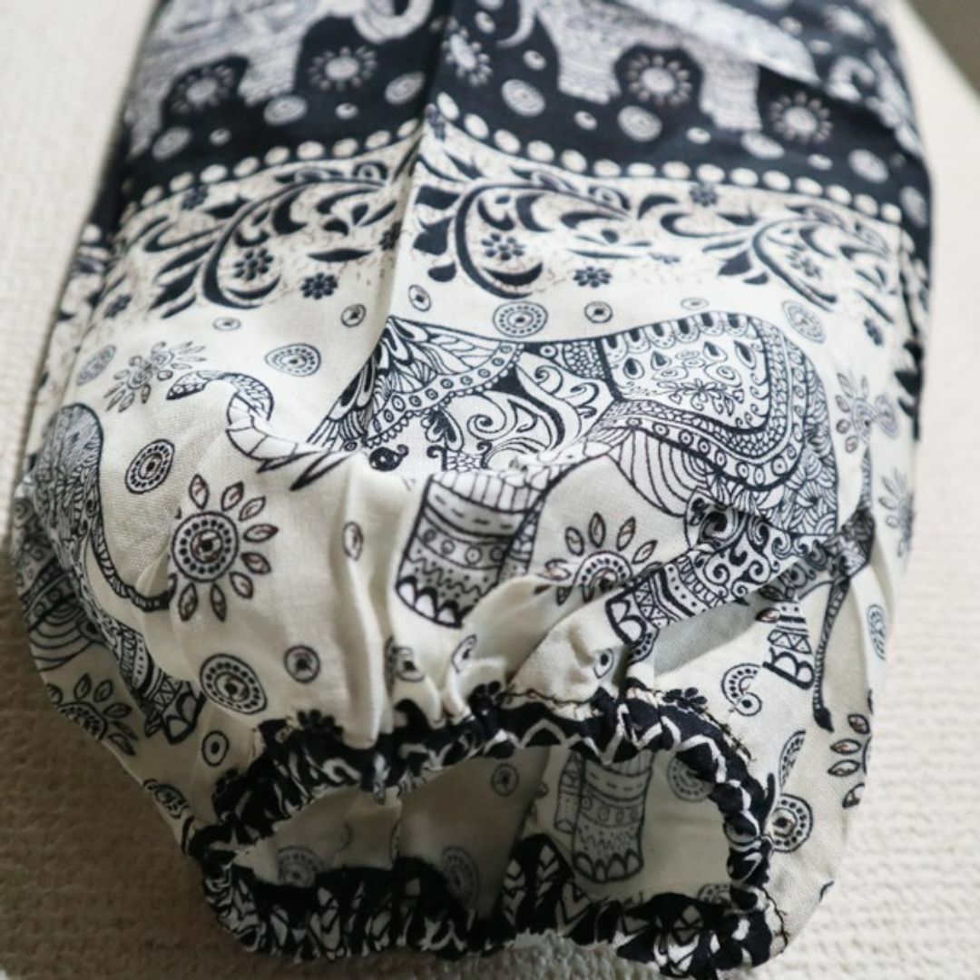 【新品】タイパンツ　装飾品を身に着けた大中の象　ボーダー風　黒　 メンズのパンツ(サルエルパンツ)の商品写真
