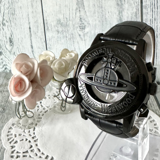ヴィヴィアンウエストウッド(Vivienne Westwood)の【電池交換済】ヴィヴィアン 腕時計 CAGE ブラック MAN メンズ 黒(腕時計(アナログ))