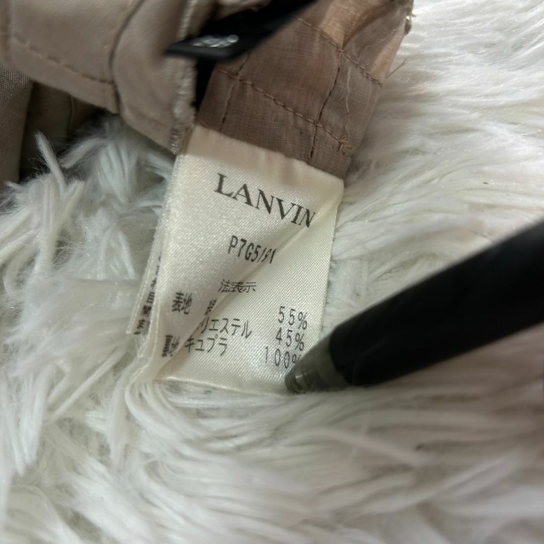 LANVIN(ランバン)の【美品】ランバン ひざ丈スカート S ベージュ シンプル フォーマル ✓2774 レディースのスカート(ひざ丈スカート)の商品写真