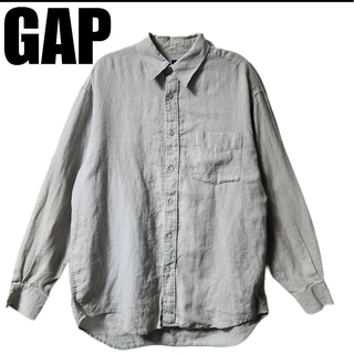 ギャップ(GAP)のOLD GAP ギャップ　リネン　長袖シャツ　グレー　サイズ L(シャツ)