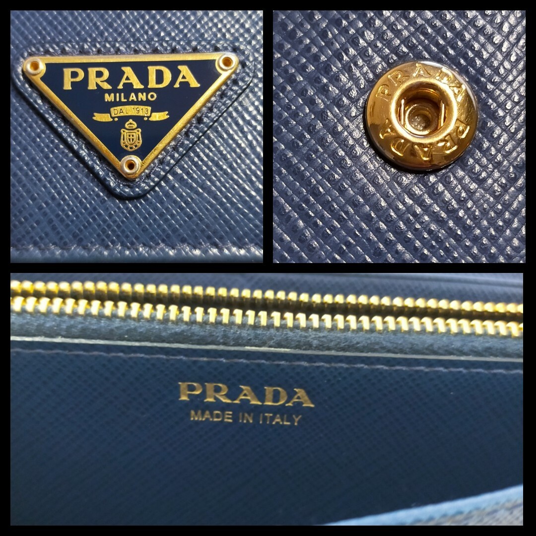 PRADA(プラダ)の長財布 PRADA プラダ SAFFIANO TRIANGOLO BLUETTE レディースのファッション小物(財布)の商品写真