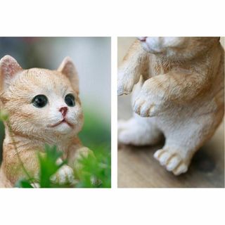 ガーデニング 北欧風 インテリア かわいいアニマル 3種 置物 猫(置物)