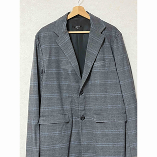 新品未使用、チェックのコート、秋冬コート　春コート　メンズLL(ステンカラーコート)