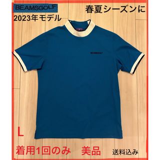 ビームスゴルフ(BEAMSGOLF)のBEAMS GOLF PURPLE LABELバイカラー モックネックシャツ　L(ウエア)