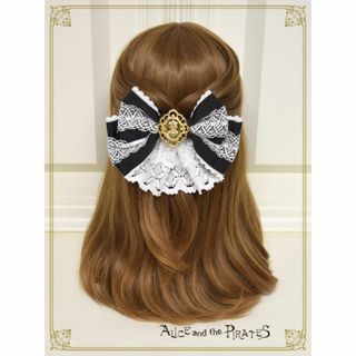 アリスアンドザパイレーツ(ALICE and the PIRATES)のアリパイ　Dafneリボンバレッタ　黒×オフ白(バレッタ/ヘアクリップ)