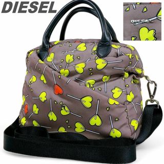 ディーゼル(DIESEL)のディーゼル ショルダーバッグ ハンドバッグ クロスボディ ハート 総柄 グレー(ハンドバッグ)