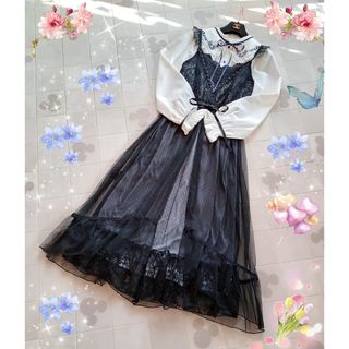 アクシーズファム(axes femme)のaxes femme　チュールレース重ねキャミOP♡ワンピース(ロングワンピース/マキシワンピース)