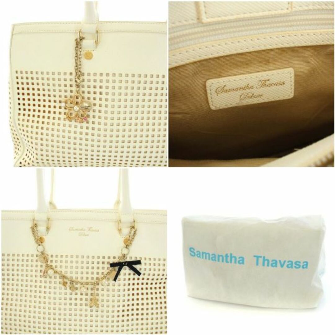 Samantha Thavasa(サマンサタバサ)のサマンサタバサ DELUXE ハンドバッグ トートバッグ フェイクレザー 白 レディースのバッグ(ハンドバッグ)の商品写真