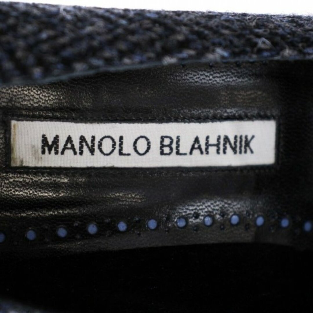 MANOLO BLAHNIK(マノロブラニク)のマノロブラニク ZOBIX パンプス ハイヒール ツイード 24㎝ 紺 レディースの靴/シューズ(ハイヒール/パンプス)の商品写真