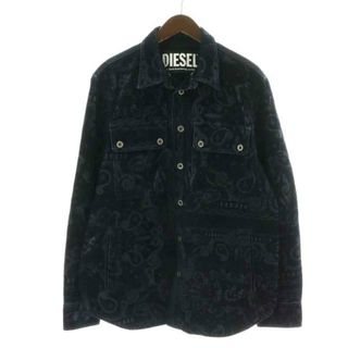 ディーゼル(DIESEL)のDIESEL D-JESSY-SP1 カジュアルシャツ 長袖 総柄 M 紺(シャツ)