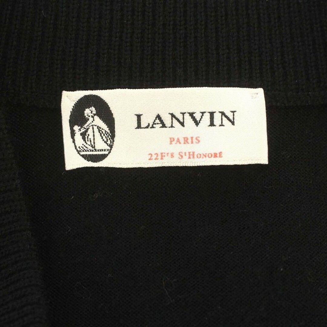 LANVIN(ランバン)のランバン LANVIN ニット ワンピース Vネック 長袖 ウール XS 黒 レディースのワンピース(ひざ丈ワンピース)の商品写真