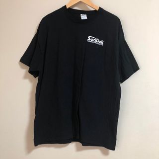 ギルタン(GILDAN)のUS古着　Tシャツ　黒　XLサイズ　ビッグサイズ　プリント　古着(Tシャツ/カットソー(半袖/袖なし))