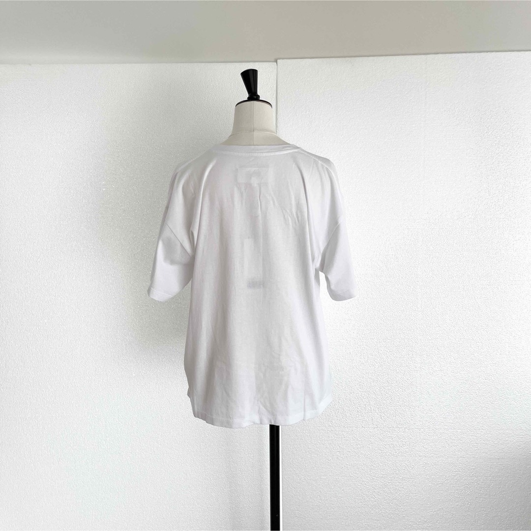 MM6(エムエムシックス)のMM6 Maison Margielaマルジェラ　オーバーロゴ半袖Tシャツ　白 レディースのトップス(Tシャツ(半袖/袖なし))の商品写真