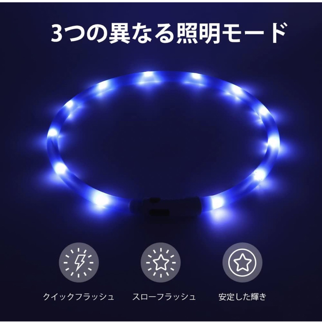 Dolitego 光る犬の首輪 LED 充電式 夜犬の散歩のための犬首輪ライト ハンドメイドのペット(リード/首輪)の商品写真