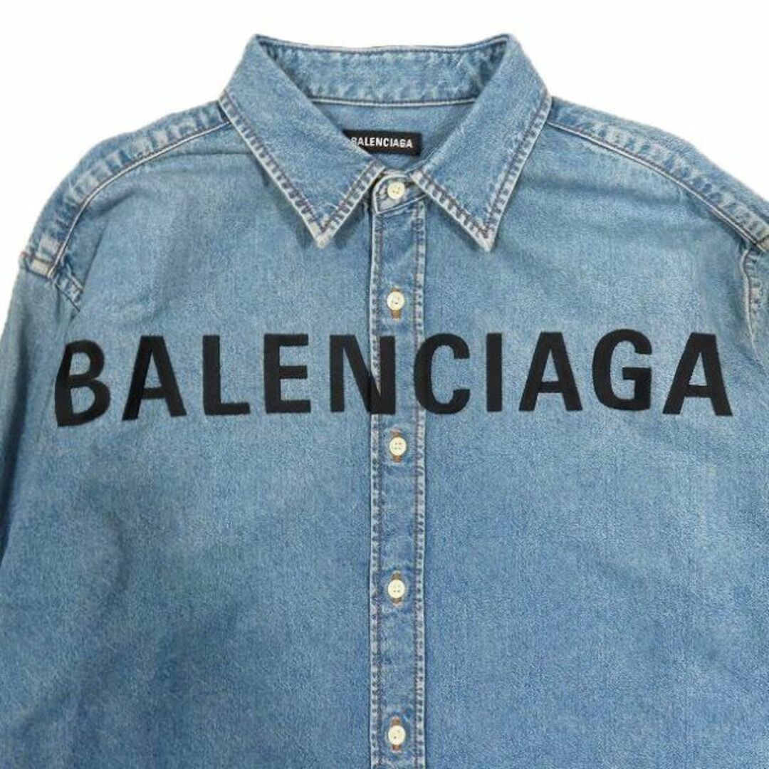 Balenciaga(バレンシアガ)のBALENCIAGA CHEST LOGO SHIRT デニムシャツ ジャケット メンズのトップス(シャツ)の商品写真