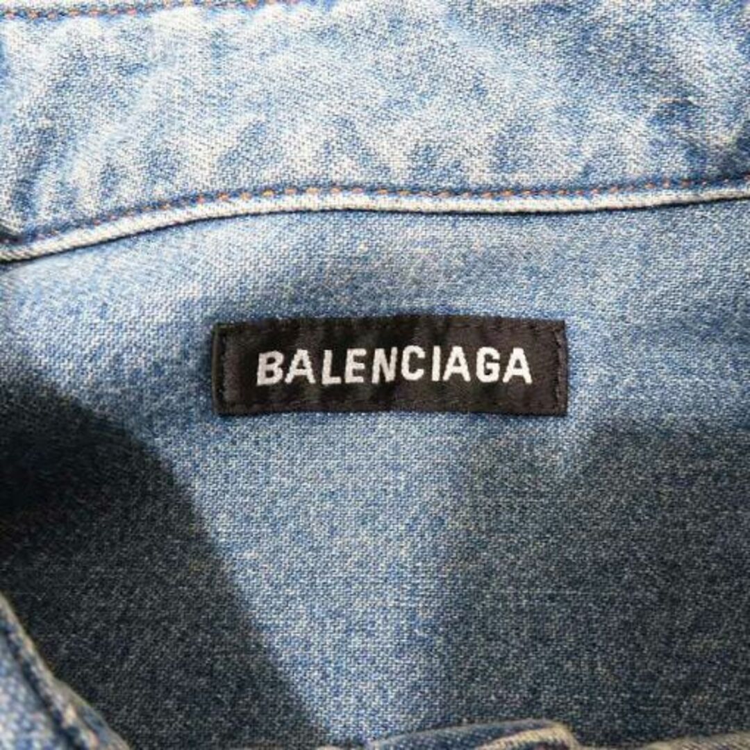 Balenciaga(バレンシアガ)のBALENCIAGA CHEST LOGO SHIRT デニムシャツ ジャケット メンズのトップス(シャツ)の商品写真