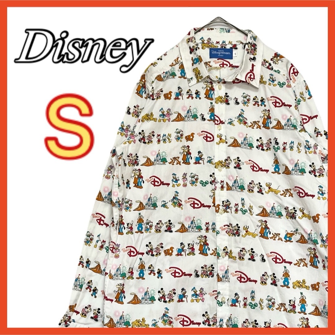 Disney(ディズニー)のTeam Disney 長袖シャツ ミッキー&フレンズ 総柄シャツ Sサイズ メンズのトップス(シャツ)の商品写真