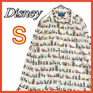 ディズニー(Disney)のTeam Disney 長袖シャツ ミッキー&フレンズ 総柄シャツ Sサイズ(シャツ)