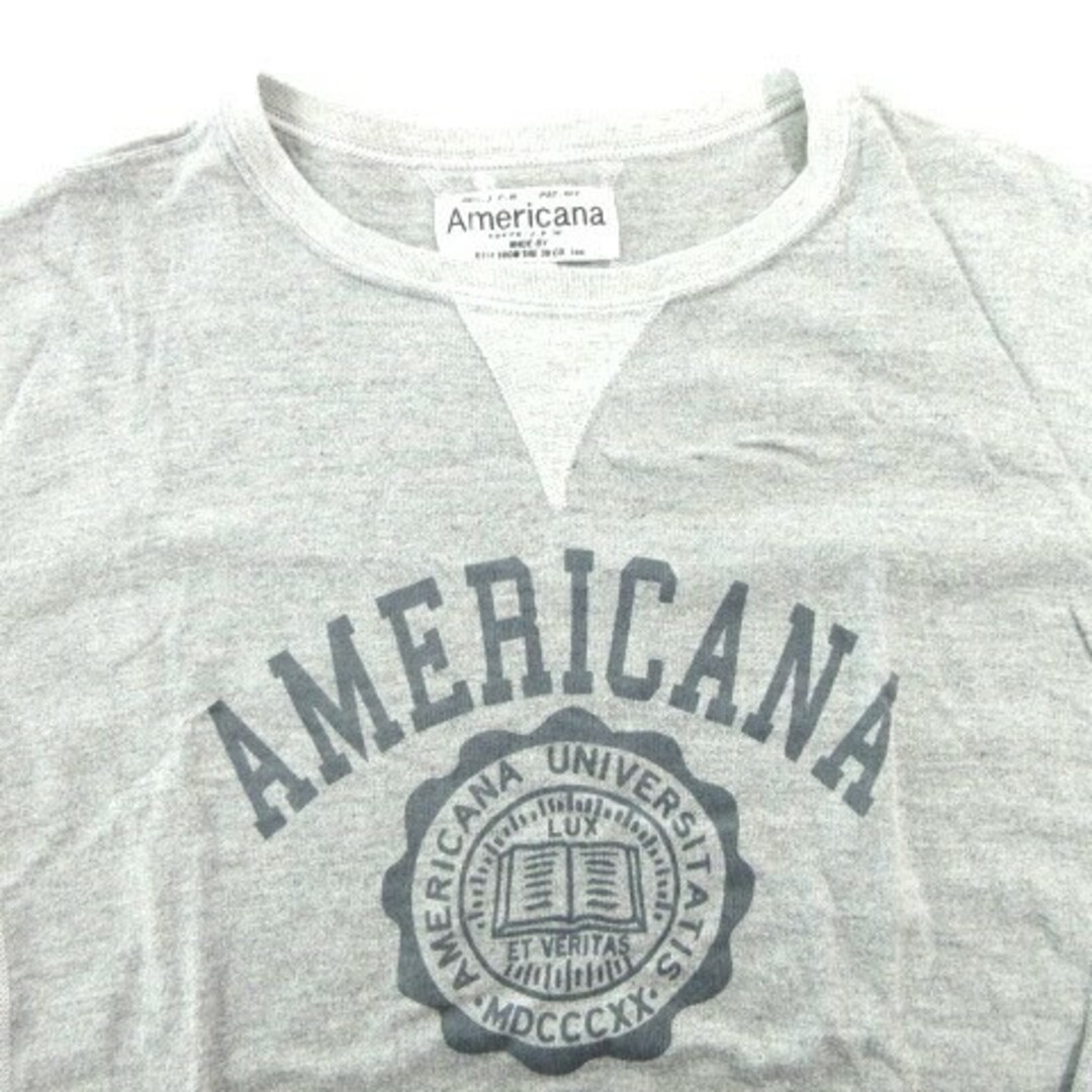 AMERICANA(アメリカーナ)のアメリカーナ ロゴ 半袖 Tシャツ サイドスリット 30 約S グレー ■052 レディースのトップス(Tシャツ(半袖/袖なし))の商品写真