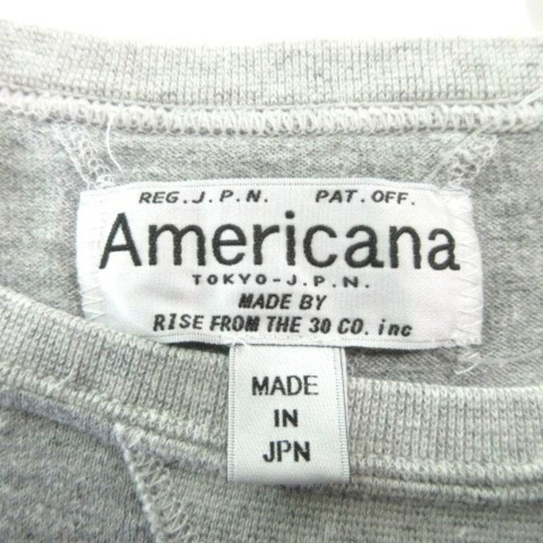 AMERICANA(アメリカーナ)のアメリカーナ ロゴ 半袖 Tシャツ サイドスリット 30 約S グレー ■052 レディースのトップス(Tシャツ(半袖/袖なし))の商品写真